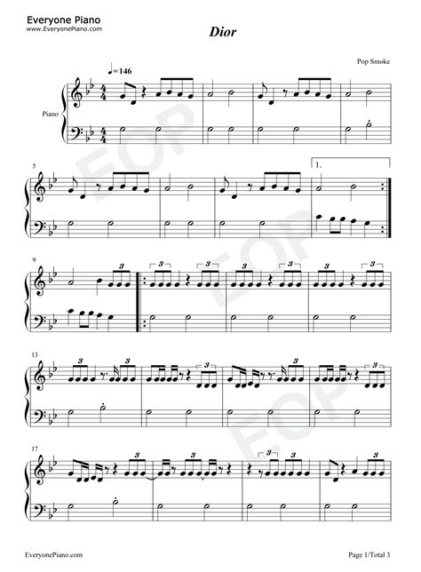 Free Dior by Pop Smoke sheet music 